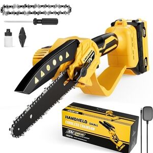 Yellow and Black Cordless Chainsaw